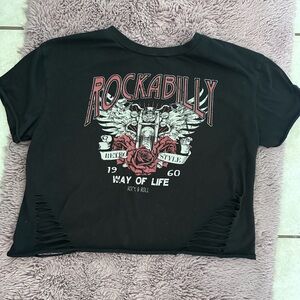 Rock& Roll Retro Style crop top